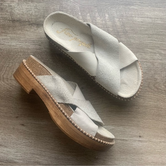 Free People Shoes - Free People Suede Slip On Chunky Clogs Slides